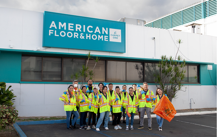 The team at American Floor and Home supporting their community