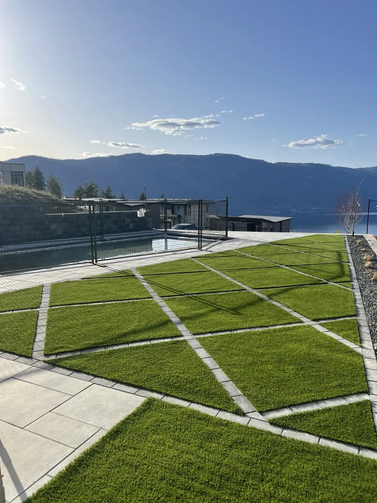 Lanai and view lots with artificial turf